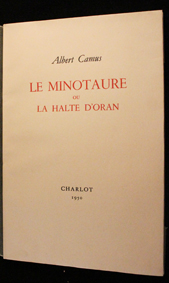 camus, minotaure, oran, lager, 1950, originale, velin