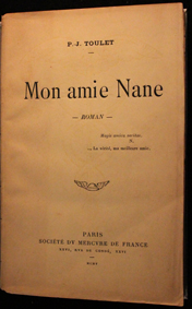 toulet, amie nane, mercure de france, 1905, originale