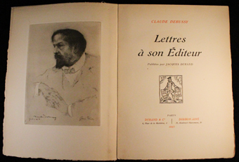 debussy, lettres, editeur, durand, dorbon, 1927, original, luxe, portrait, musique, compositeur