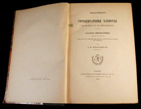 wackerlin, catalogue, conservatoire, musique, bibliotheque, originale, historique, partitions, 1885