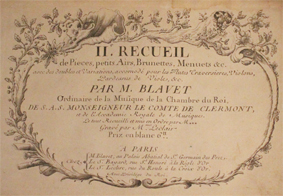 blavet, recueil, pieces, airs, menuets, score, partition, originale