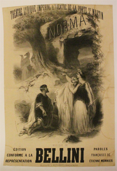 Bellini, norma, france, lithographie, chatiniere, theatre