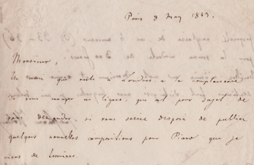 heller, autographe, 1843, pianiste, éditeur, schubert, liszt