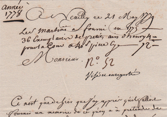 Schwarzendorf, Martini, lettre autographe