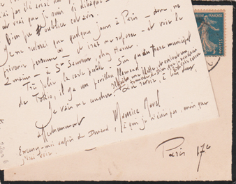 Ravel, autographe, garban, 1920