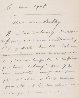 saint-saens, autographe, bailby, pianiste, musique, compositeur