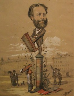 caricature, jules cohen, dessin, pastel, amand, 1870, opera, compositeur